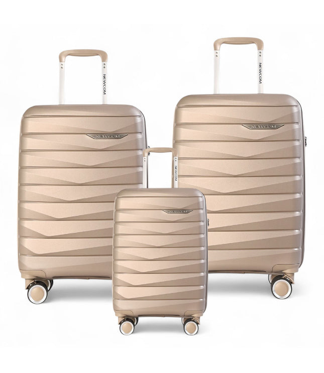 Forster Set of 3 Hard Shell TSA Suitcase in Champagne Beige