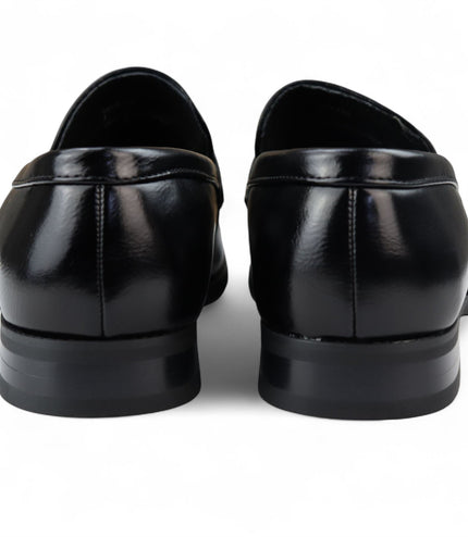 Men's Black Slip-On Loafers Leather Lined Smart Shoes