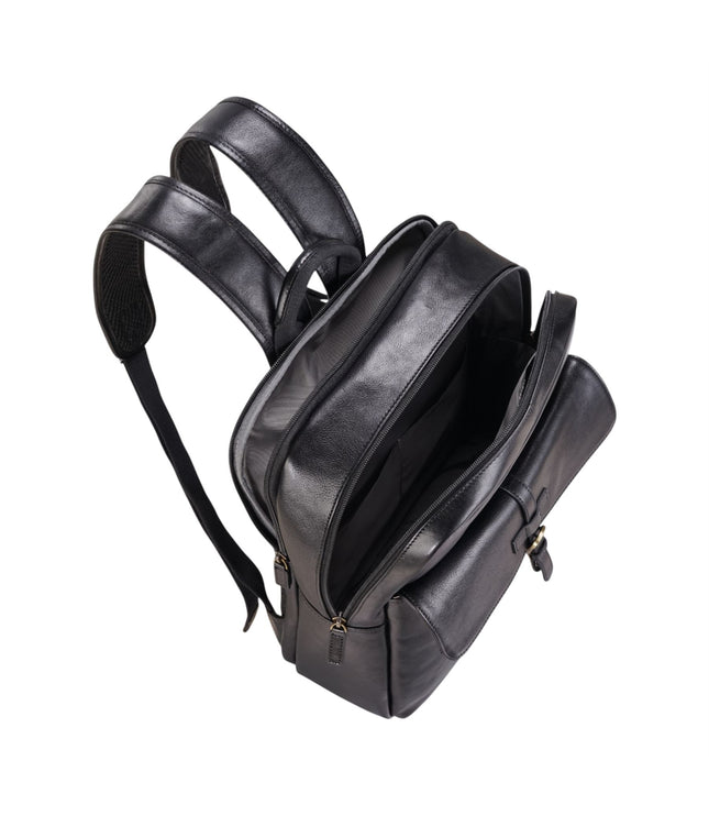 Genuine Leather Black Vintage Laptop Backpack Travel Bag - Cove