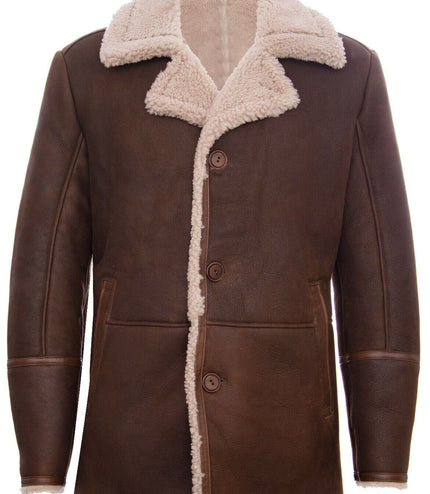 Mens Classic Sheepskin Leather Jacket-Brisbane