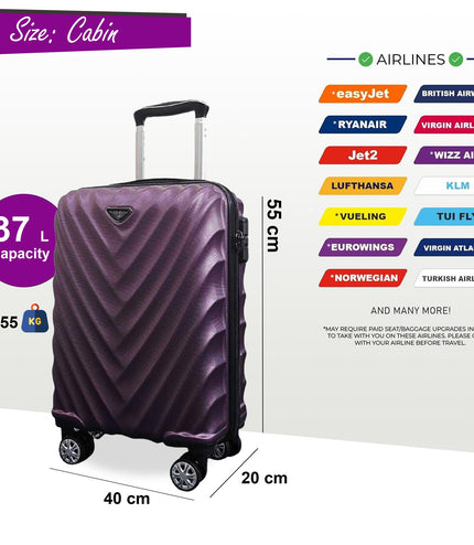 Colyton Cabin Hard Shell Suitcase in Purple