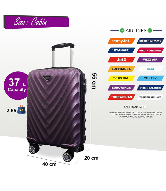 Colyton Cabin Hard Shell Suitcase in Purple