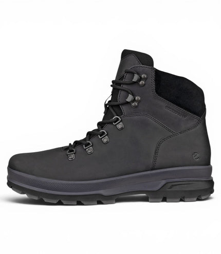 Ecco Men's Black Leather Waterproof Lace-up Hiking Boots - Rugged Track 25