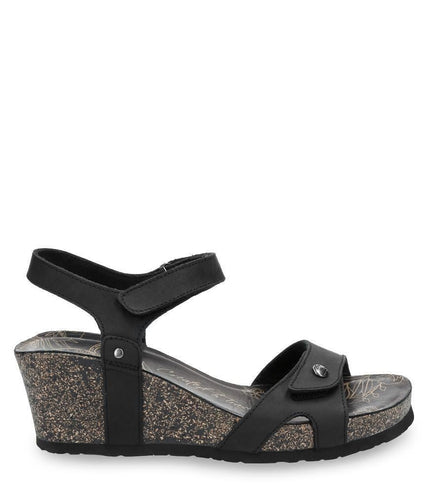Women's Julia B1 Wedge Black Leather Sandals