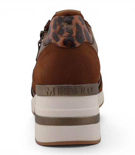 Mustang Women's Tan Cream Platform Sneaker Trainer Casual Shoes - M0872002