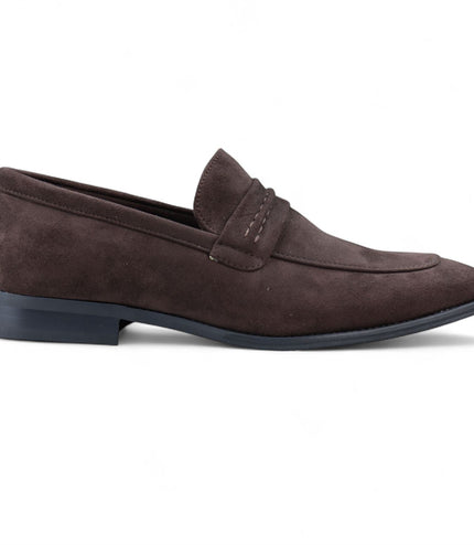 Men's Brown Suede Moccasin Loafers Smart Slip-On Shoes