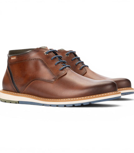 Pikolinos Men's Brown Leather Lace-Up Ankle Smart Boots - Berna