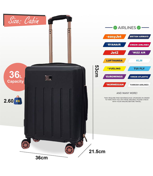 Cramlington Cabin Soft Shell Suitcase in Black