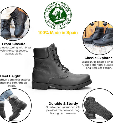 Panama Jack  03 C3 Men's Black Leather Waterproof Ankle Boots