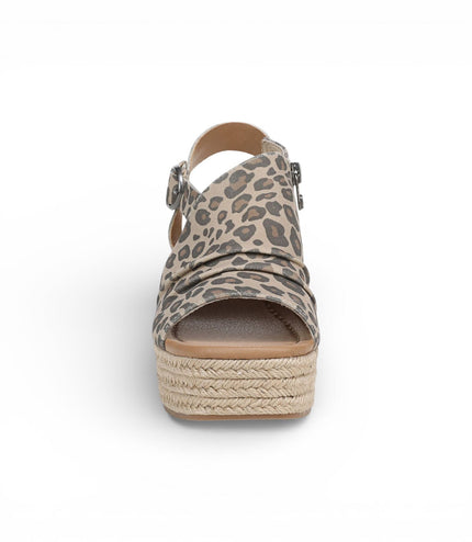 Blowfish Malibu Womens Leopard Print Wedge Slingbacks Heel Sandals - Amira