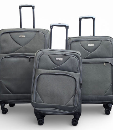 Nagoya Set of 3 Soft Shell Suitcase in Grey