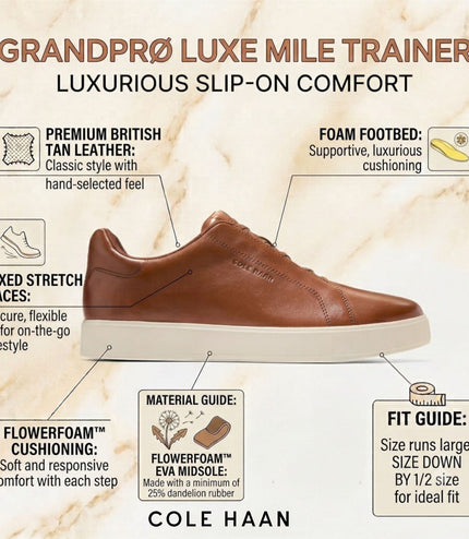 Cole Haan Men's GrandPro Luxe Mile Trainer Brown Suede Sneakers - C43941