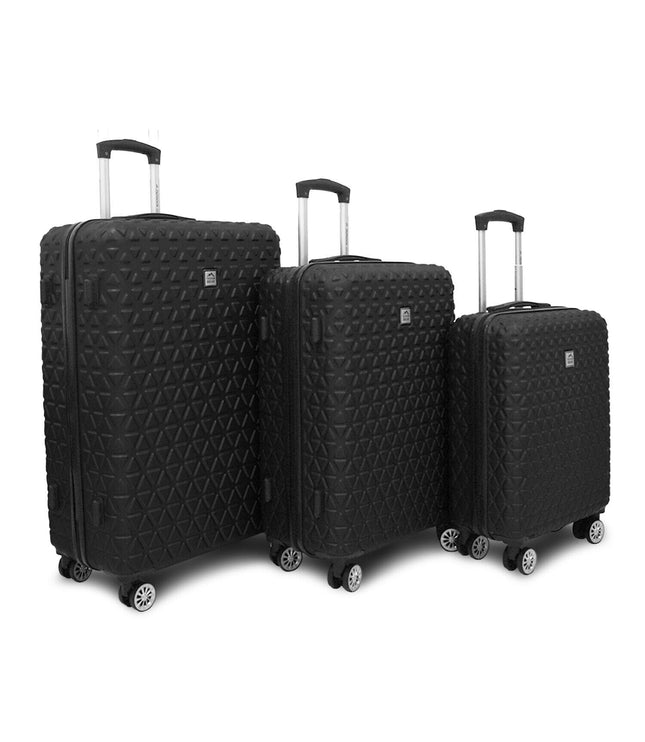 Adlington Set of 3 Hard Shell Suitcase in Black