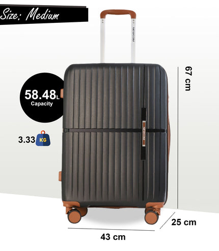 Corowa Medium Hard Shell Suitcase in Black