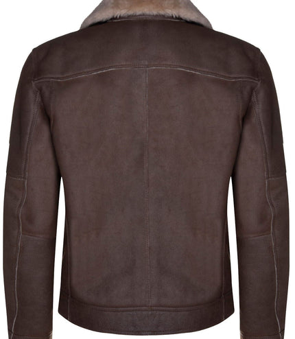 Mens Sheepskin Leather Biker Jacket-Bruma