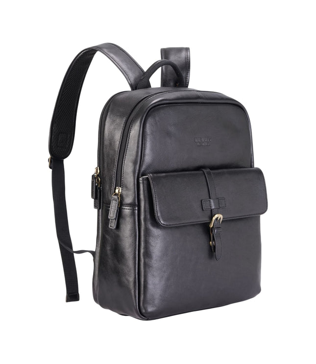 Genuine Leather Black Vintage Laptop Backpack Travel Bag - Cove