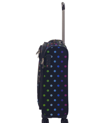 Ashbourne Cabin Soft Shell Suitcase in Dots