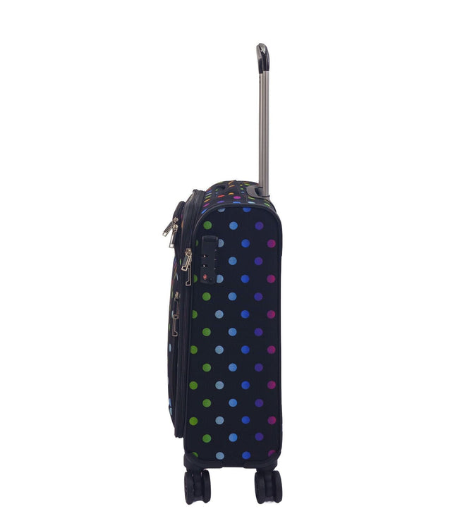 Ashbourne Cabin Soft Shell Suitcase in Dots