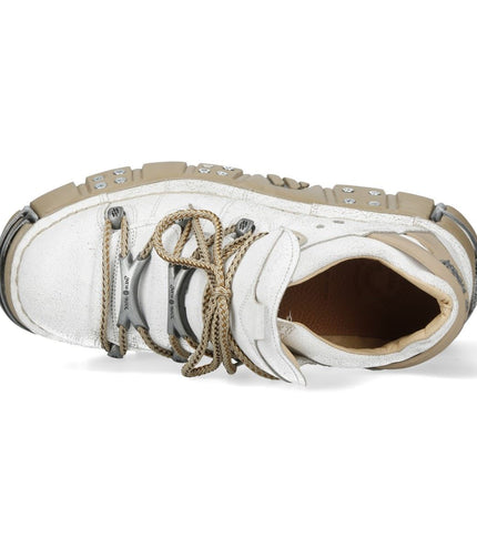 New Rock M-120N-C80 White Gothic Platform Ankle Boots