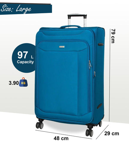 Cockermouth Large Soft Shell Suitcase in Teal