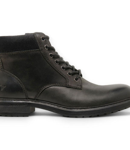 Windsorsmith Mens Black Leather Casual Chelsea Chukka Ankle Boots - Beau