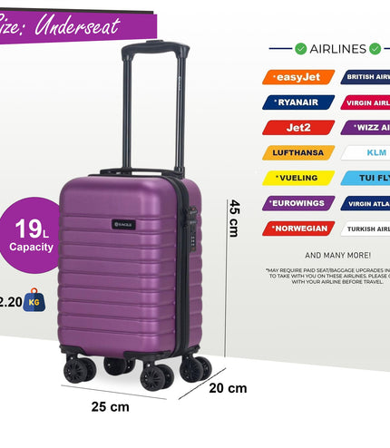 Koga Underseat Hard Shell Suitcase in Purple