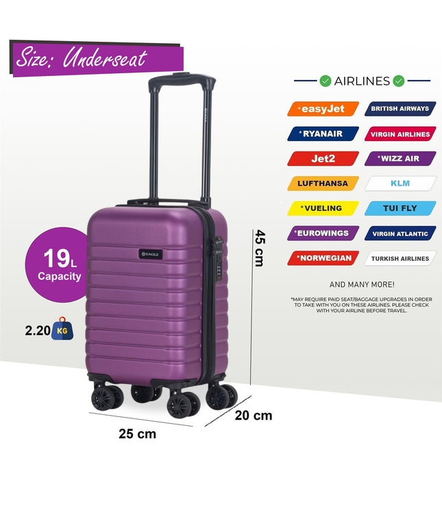 Koga Underseat Hard Shell Suitcase in Purple