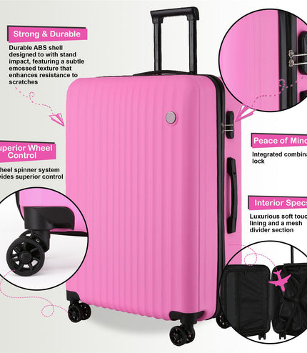 Edmonton Set of 3 Hard Shell Suitcase in Pink