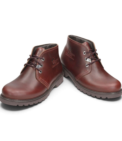 Panama Jack Men's Burgundy Leather Waterproof Lace-Up Ankle Boots - Bota C77