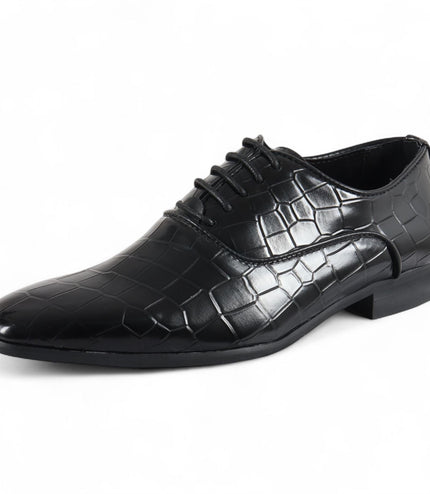 Men's Black Classic Lace-Up Oxford Derby Formal Shoes