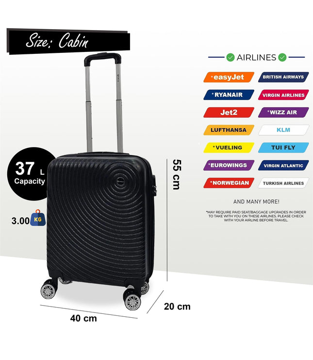 Chorley Cabin Hard Shell Suitcase in Black