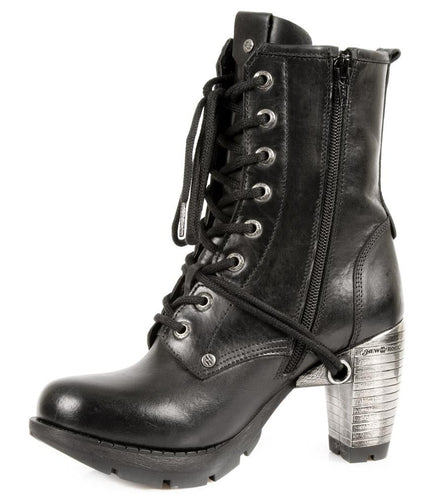 New Rock Ladies Black Leather Gothic Trail Boots - TR001-S1