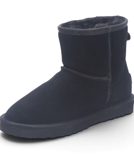 Women’s Black Genuine Sheepskin Real Fur Winter Ankle Boots - Frost