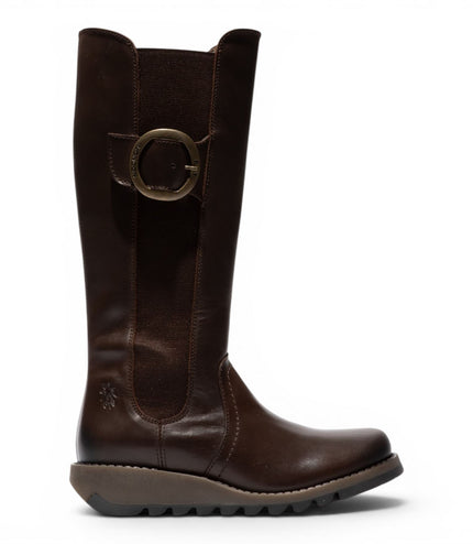 Fly London Womens Brown Leather Knee-High Long Boots - SOIF361