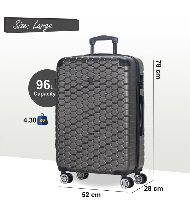 Noda Large Hard Shell Suitcase in Charcoal
