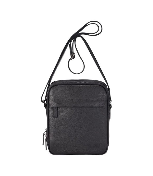 Genuine Leather Black Vintage Messenger Crossbody Travel Bag - Hawthrone