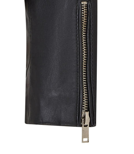 Womens Black Leather Brando Jacket - Chennai