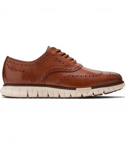 Cole Haan Men's ZeroGrand Wingtip Oxford Trainer Brown Leather Sneakers - C39602