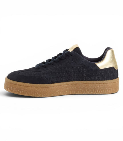 Tamaris Women's Navy Blue Leather Trainers Sneaker Shoes - 23723-44