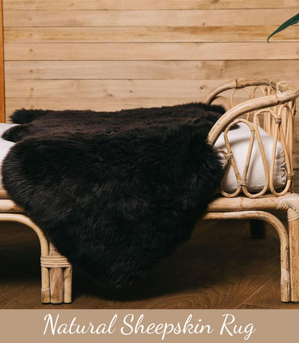 Genuine Chocolate Brown Sheepskin Natural Silky Soft Fluffy Real Wool Rug