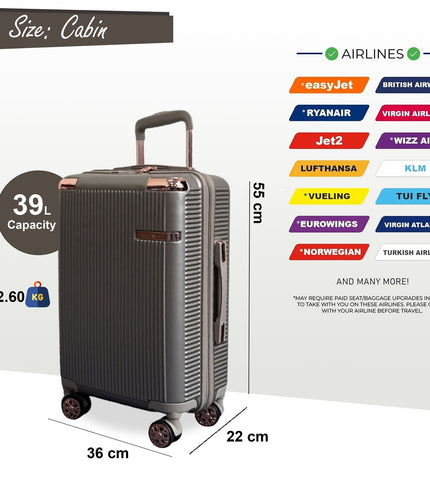 Cowra Cabin Hard Shell Suitcase in Champagne ( Beige )