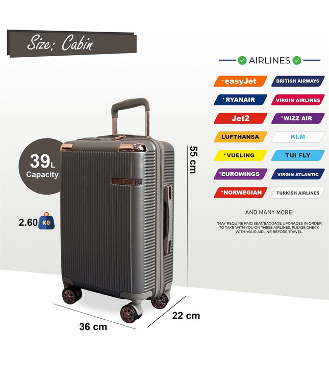 Cowra Cabin Hard Shell Suitcase in Champagne ( Beige )