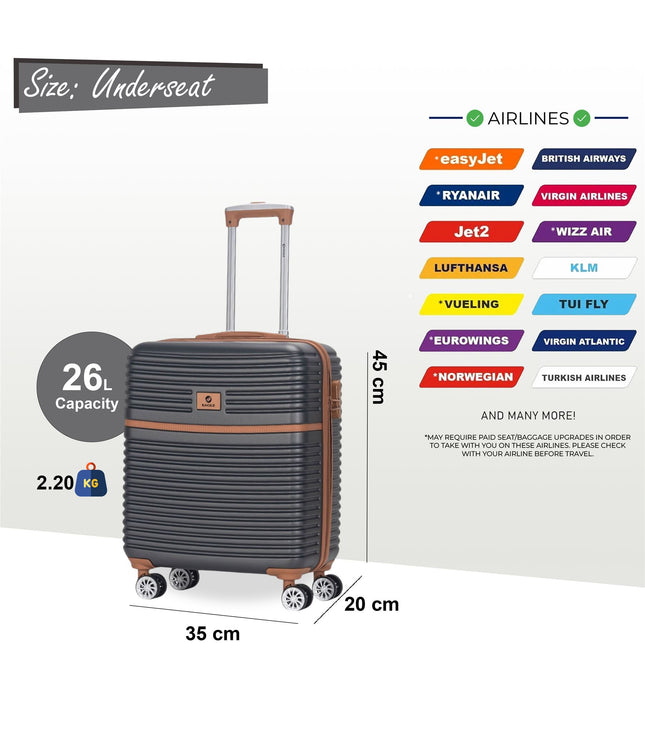 Koga Underseat Hard Shell Suitcase in Grey