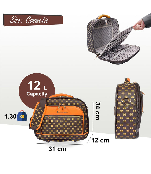 Corringham Cosmetic Soft Shell Suitcase in Coffee