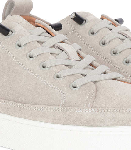 Justin Reess Mens Grey Suede Leather Trainers Sneakers - Josh