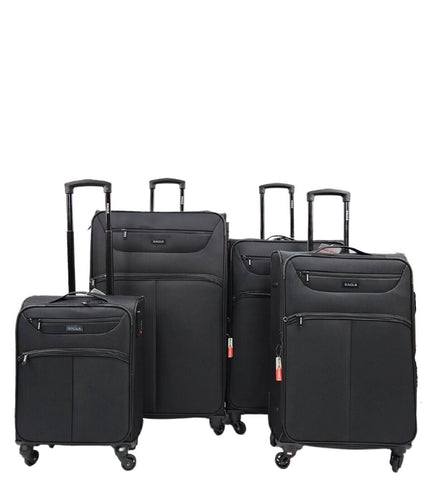 Ashford Set of 4 Soft Shell Suitcase in Black