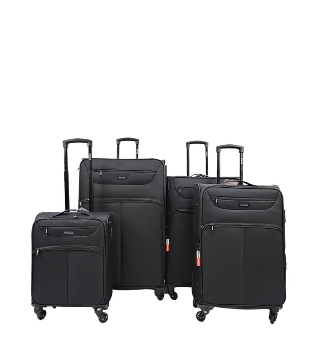 Ashford Set of 4 Soft Shell Suitcase in Black