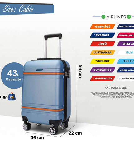 Calgary Cabin Hard Shell Suitcase in Blue