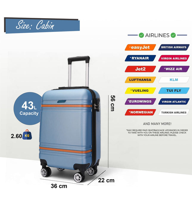 Calgary Cabin Hard Shell Suitcase in Blue
