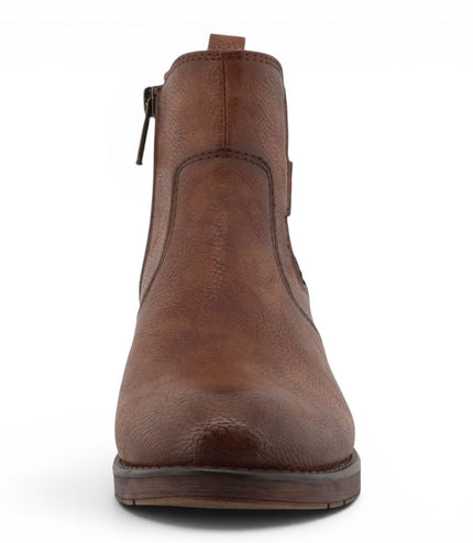 Mustang Women's Brown Faux Leather Chelsea Ankle Boots - M0052002